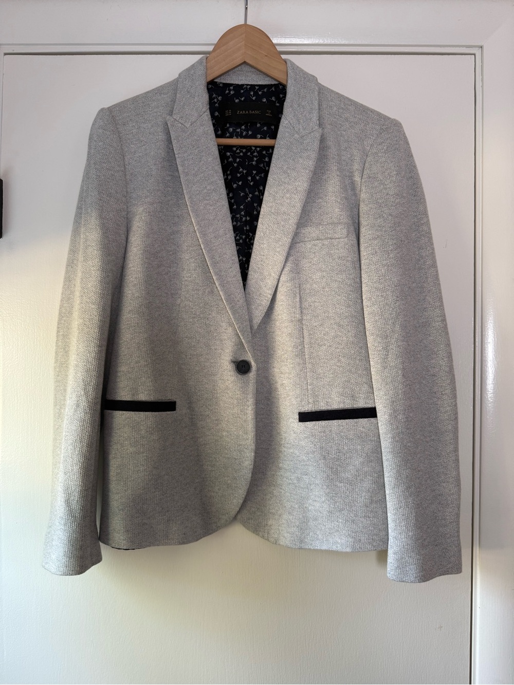 🆕 ZARA Knit Blazer Contrast Elbow Patches Academia Preppy Modern Soft Girl Comfy